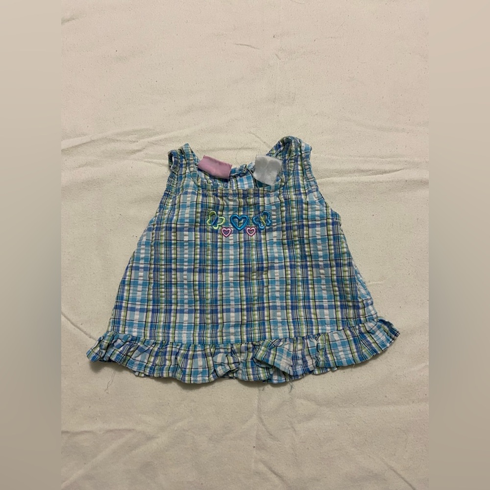 Y2K Baby Plaid Embroidery Top